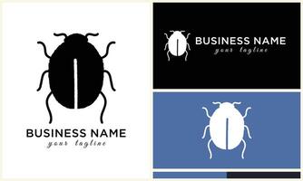 silhouette ladybug beetles logo template vector