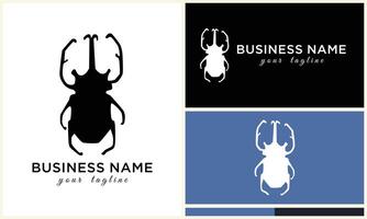 silhouette ladybug beetles logo template vector