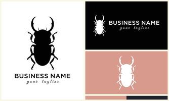 silhouette ladybug beetles logo template vector