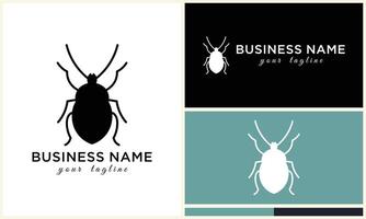 silhouette ladybug beetles logo template vector