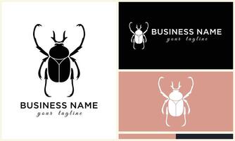 silhouette ladybug beetles logo template vector
