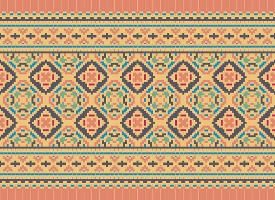 Knitted ethnic pattern, Vector cross stitch oriental background, Embroidery retro jacquard style, Purple pattern square native, Design for textile, fabric, carpet, rug, fibres