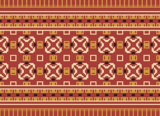 Knitted ethnic pattern, Vector cross stitch oriental background, Embroidery retro jacquard style, Purple pattern square native, Design for textile, fabric, carpet, rug, fibres