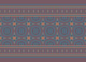 Knitted ethnic pattern, Vector cross stitch oriental background, Embroidery retro jacquard style, Purple pattern square native, Design for textile, fabric, carpet, rug, fibres