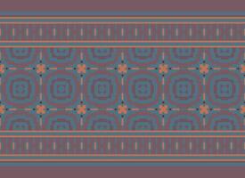 Knitted ethnic pattern, Vector cross stitch oriental background, Embroidery retro jacquard style, Purple pattern square native, Design for textile, fabric, carpet, rug, fibres