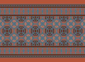 Knitted ethnic pattern, Vector cross stitch oriental background, Embroidery retro jacquard style, Purple pattern square native, Design for textile, fabric, carpet, rug, fibres