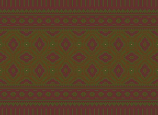 Knitted ethnic pattern, Vector cross stitch oriental background, Embroidery retro jacquard style, Purple pattern square native, Design for textile, fabric, carpet, rug, fibres