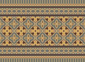 Knitted ethnic pattern, Vector cross stitch oriental background, Embroidery retro jacquard style, Purple pattern square native, Design for textile, fabric, carpet, rug, fibres