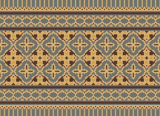 Knitted ethnic pattern, Vector cross stitch oriental background, Embroidery retro jacquard style, Purple pattern square native, Design for textile, fabric, carpet, rug, fibres