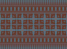 Knitted ethnic pattern, Vector cross stitch oriental background, Embroidery retro jacquard style, Purple pattern square native, Design for textile, fabric, carpet, rug, fibres