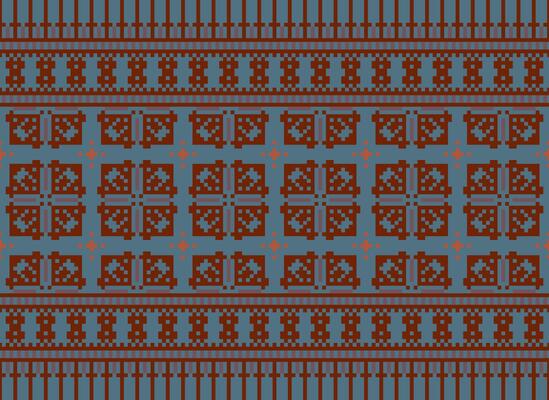 Knitted ethnic pattern, Vector cross stitch oriental background, Embroidery retro jacquard style, Purple pattern square native, Design for textile, fabric, carpet, rug, fibres
