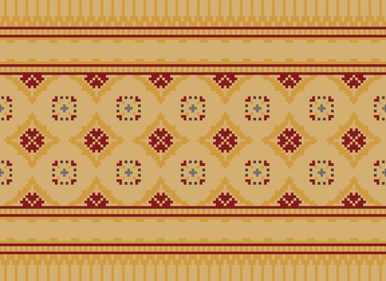 Knitted ethnic pattern, Vector cross stitch oriental background, Embroidery retro jacquard style, Purple pattern square native, Design for textile, fabric, carpet, rug, fibres