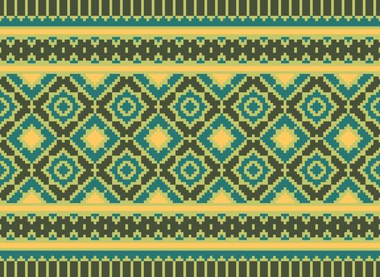 Knitted ethnic pattern, Vector cross stitch oriental background, Embroidery retro jacquard style, Purple pattern square native, Design for textile, fabric, carpet, rug, fibres