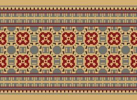 Knitted ethnic pattern, Vector cross stitch oriental background, Embroidery retro jacquard style, Purple pattern square native, Design for textile, fabric, carpet, rug, fibres