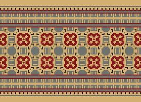 Knitted ethnic pattern, Vector cross stitch oriental background, Embroidery retro jacquard style, Purple pattern square native, Design for textile, fabric, carpet, rug, fibres