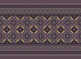 Knitted ethnic pattern, Vector cross stitch oriental background, Embroidery retro jacquard style, Purple pattern square native, Design for textile, fabric, carpet, rug, fibres