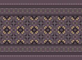 Knitted ethnic pattern, Vector cross stitch oriental background, Embroidery retro jacquard style, Purple pattern square native, Design for textile, fabric, carpet, rug, fibres