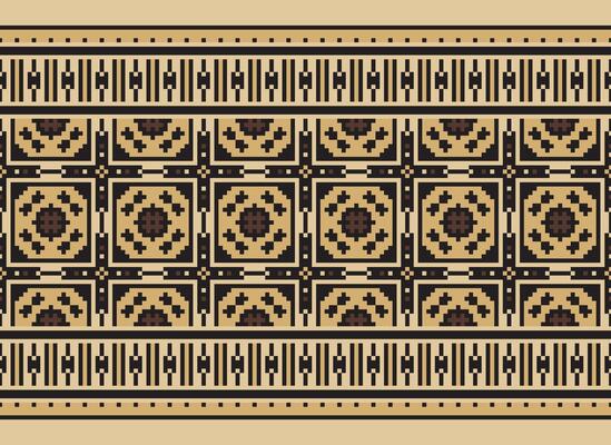 Knitted ethnic pattern, Vector cross stitch oriental background, Embroidery retro jacquard style, Purple pattern square native, Design for textile, fabric, carpet, rug, fibres