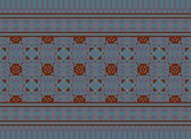 Knitted ethnic pattern, Vector cross stitch oriental background, Embroidery retro jacquard style, Purple pattern square native, Design for textile, fabric, carpet, rug, fibres
