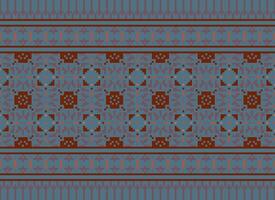 Knitted ethnic pattern, Vector cross stitch oriental background, Embroidery retro jacquard style, Purple pattern square native, Design for textile, fabric, carpet, rug, fibres