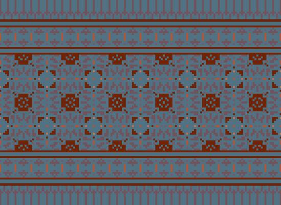 Knitted ethnic pattern, Vector cross stitch oriental background, Embroidery retro jacquard style, Purple pattern square native, Design for textile, fabric, carpet, rug, fibres