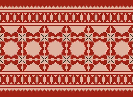 Knitted ethnic pattern, Vector cross stitch oriental background, Embroidery retro jacquard style, Purple pattern square native, Design for textile, fabric, carpet, rug, fibres