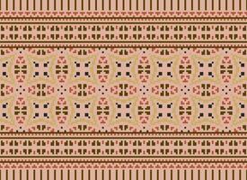 Knitted ethnic pattern, Vector cross stitch oriental background, Embroidery retro jacquard style, Purple pattern square native, Design for textile, fabric, carpet, rug, fibres