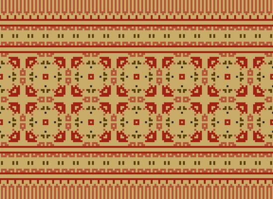 Knitted ethnic pattern, Vector cross stitch oriental background, Embroidery retro jacquard style, Purple pattern square native, Design for textile, fabric, carpet, rug, fibres
