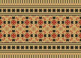 Knitted ethnic pattern, Vector cross stitch oriental background, Embroidery retro jacquard style, Purple pattern square native, Design for textile, fabric, carpet, rug, fibres
