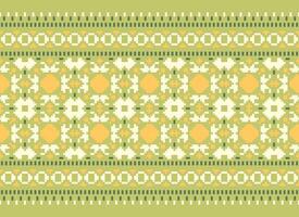 Cross Stitch and Pixel Ethnic Patterns Bring Vibrant Style to Fabrics, Sarees, and Ikat Designs, Red color cross stitch. Traditional Design. vector