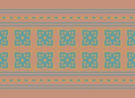 Cross Stitch and Pixel Ethnic Patterns Bring Vibrant Style to Fabrics, Sarees, and Ikat Designs, Red color cross stitch. Traditional Design. vector