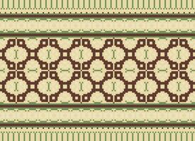 Cross Stitch and Pixel Ethnic Patterns Bring Vibrant Style to Fabrics, Sarees, and Ikat Designs, Red color cross stitch. Traditional Design. vector