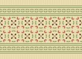 Geometric ethnic pattern. Pixel pattern. Design for clothing, fabric, background, wallpaper, wrapping, batik. Knitwear, Embroidery style. Aztec geometric art ornament print. Vector illustration.