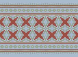Geometric ethnic pattern. Pixel pattern. Design for clothing, fabric, background, wallpaper, wrapping, batik. Knitwear, Embroidery style. Aztec geometric art ornament print. Vector illustration.