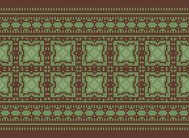 Geometric ethnic pattern. Pixel pattern. Design for clothing, fabric, background, wallpaper, wrapping, batik. Knitwear, Embroidery style. Aztec geometric art ornament print. Vector illustration.