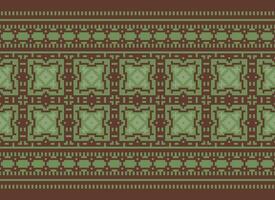 Geometric ethnic pattern. Pixel pattern. Design for clothing, fabric, background, wallpaper, wrapping, batik. Knitwear, Embroidery style. Aztec geometric art ornament print. Vector illustration.