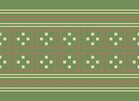 Cross Stitch and Pixel Ethnic Patterns Bring Vibrant Style to Fabrics, Sarees, and Ikat Designs, Red color cross stitch. Traditional Design. vector