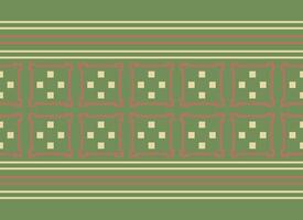 Cross Stitch and Pixel Ethnic Patterns Bring Vibrant Style to Fabrics, Sarees, and Ikat Designs, Red color cross stitch. Traditional Design. vector