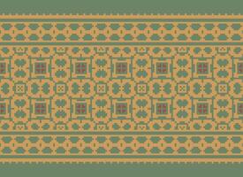 Geometric ethnic pattern. Pixel pattern. Design for clothing, fabric, background, wallpaper, wrapping, batik. Knitwear, Embroidery style. Aztec geometric art ornament print. Vector illustration.
