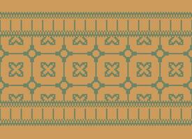 Geometric ethnic pattern. Pixel pattern. Design for clothing, fabric, background, wallpaper, wrapping, batik. Knitwear, Embroidery style. Aztec geometric art ornament print. Vector illustration.