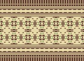 Geometric ethnic pattern. Pixel pattern. Design for clothing, fabric, background, wallpaper, wrapping, batik. Knitwear, Embroidery style. Aztec geometric art ornament print. Vector illustration.