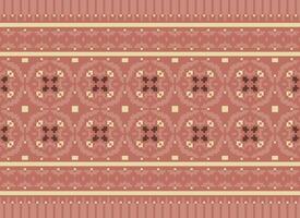 Geometric ethnic pattern. Pixel pattern. Design for clothing, fabric, background, wallpaper, wrapping, batik. Knitwear, Embroidery style. Aztec geometric art ornament print. Vector illustration.