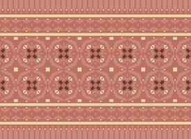 Geometric ethnic pattern. Pixel pattern. Design for clothing, fabric, background, wallpaper, wrapping, batik. Knitwear, Embroidery style. Aztec geometric art ornament print. Vector illustration.