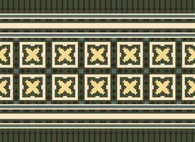 Geometric ethnic pattern. Pixel pattern. Design for clothing, fabric, background, wallpaper, wrapping, batik. Knitwear, Embroidery style. Aztec geometric art ornament print. Vector illustration.