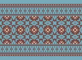 Geometric ethnic pattern. Pixel pattern. Design for clothing, fabric, background, wallpaper, wrapping, batik. Knitwear, Embroidery style. Aztec geometric art ornament print. Vector illustration.