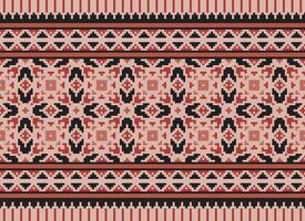 Geometric ethnic pattern. Pixel pattern. Design for clothing, fabric, background, wallpaper, wrapping, batik. Knitwear, Embroidery style. Aztec geometric art ornament print. Vector illustration.