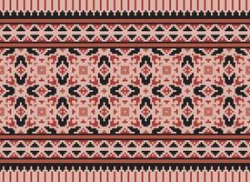 Geometric ethnic pattern. Pixel pattern. Design for clothing, fabric, background, wallpaper, wrapping, batik. Knitwear, Embroidery style. Aztec geometric art ornament print. Vector illustration.