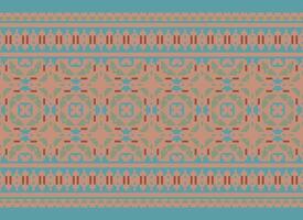 Geometric ethnic pattern. Pixel pattern. Design for clothing, fabric, background, wallpaper, wrapping, batik. Knitwear, Embroidery style. Aztec geometric art ornament print. Vector illustration.