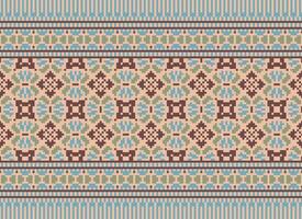 Geometric ethnic pattern. Pixel pattern. Design for clothing, fabric, background, wallpaper, wrapping, batik. Knitwear, Embroidery style. Aztec geometric art ornament print. Vector illustration.