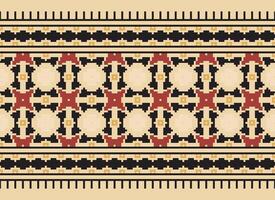 Geometric ethnic pattern. Pixel pattern. Design for clothing, fabric, background, wallpaper, wrapping, batik. Knitwear, Embroidery style. Aztec geometric art ornament print. Vector illustration.